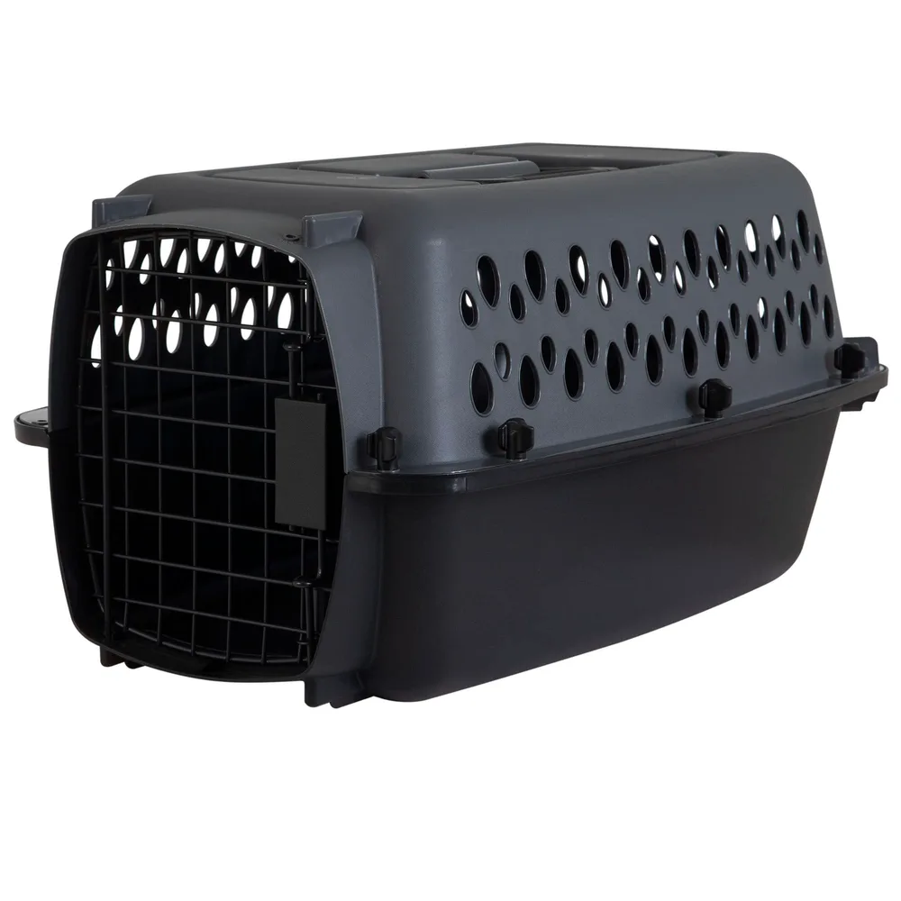 Petmate Petmate Pet Porter Dog Kennel 19", Dark Gray & Black, for Pets up to 10lbs, Made in USA