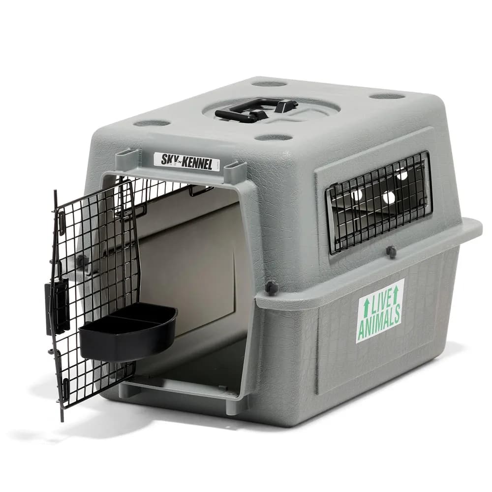Petmate Petmate Sky Kennel For Air and Travel Airline Compliant Dog Crate for Smaller Dog Breeds or Pets up to 15 lbs, Heavy Duty Dog Kennel, Made in the USA- 21" L | Travel carrier made in USA, durable hard shell, secure door, great for air and road trips, safe home for small pets and pups