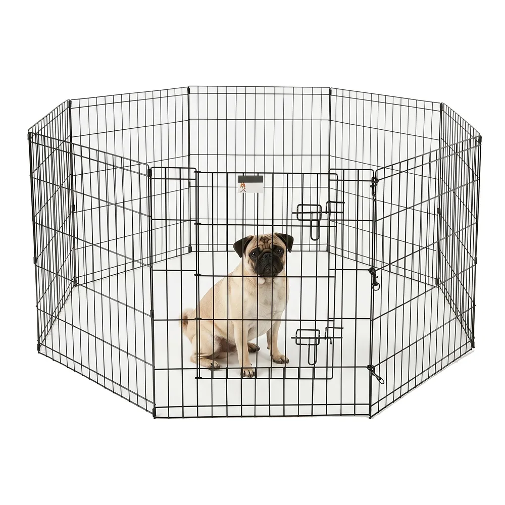 PETMAKER Dog Playpen - Foldable Metal Exercise Puppy Play Pen with 8 24x30in Panels - Indoor/Outdoor Pen with Door for Dogs, Cats or Small Animals by PETMAKER