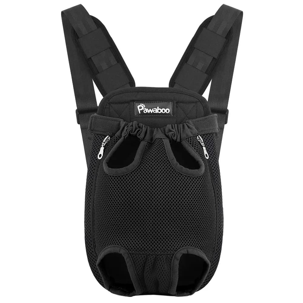 Pawaboo Pawaboo Pet Carrier Backpack, Adjustable Pet Front Cat Dog Carrier Backpack Travel Bag, Legs Out, Easy-Fit for Traveling Hiking Camping for Small Medium Dogs Cats Puppies 2.5-5lbs, S, Black