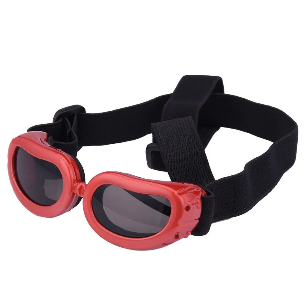 Petall Outdoor Dog Sunglasses Anti-UV Eye Protection Goggles Waterproof Windproof Anti-Fog for Small Pet Puppy Cat (Red)