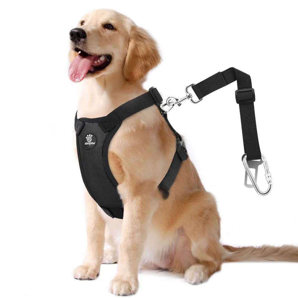 VavoPaw VavoPaw Dog Seat Belt, Safety Vest Dog Car Harness with Adjustable Buckle Dog Seat Belt for Vehicle Nylon Pet Safety Seat Belts Heavy Duty(XL, Black)