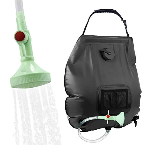 KIPIDA KIPIDA Solar Shower Bag,5 gallons/20L Solar Heating Camping Shower Bag with Removable Hose and On-Off Switchable Shower Head for Camping Beach Swimming Outdoor Traveling Hiking