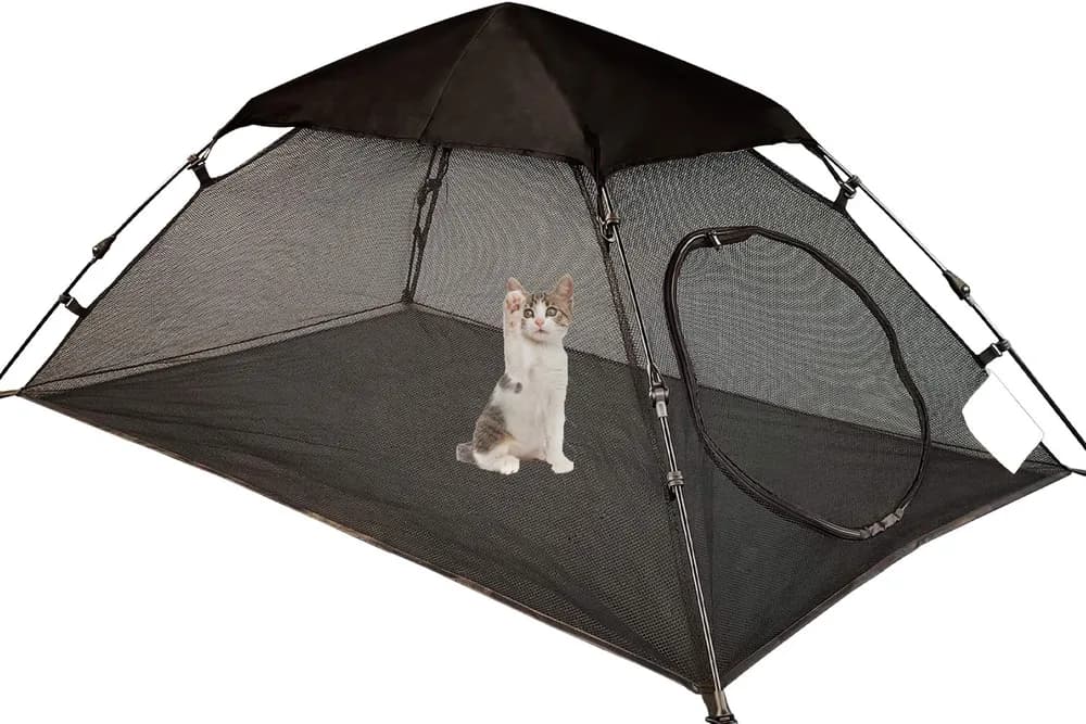 OUTINGPET AICHIFAN Mini Cat Tent for Outside Playpen Pop Up Indoor Pet Cat Enclosures Portable Sunshade and Anti-UV Cat Playhouse for SUV Pickup Truck (Play Tents for Cats and Small Animals) - Outside Habitat