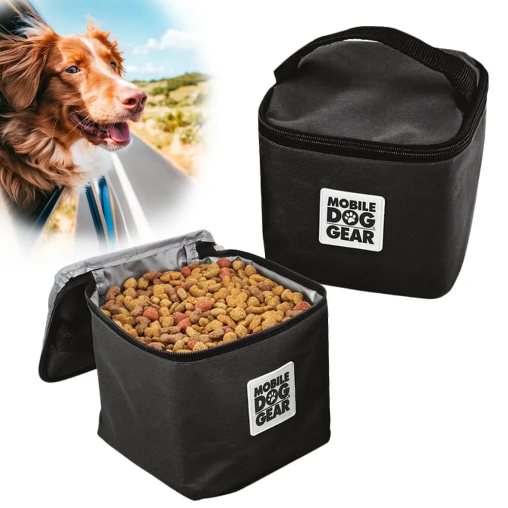 Mobile Dog Gear Mobile Dog Gear Pet Food Storage Containers (2 Pack, 15 Cups Each) - Insulated Dog Food Travel Bag & Treat Carrier - Keeps Food Fresh, Portable, Durable, Easy to Clean - Great for Camping & Day Trips