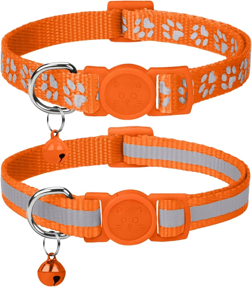 Taglory Taglory 2 Pack Reflective Breakaway Cat Collars with Bells and Quick-Release Buckles