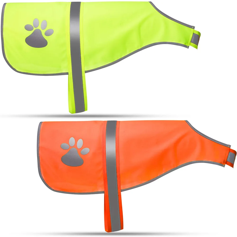 Geyoga Geyoga 2 Pieces Dog Reflective Vest Adjustable Dog Safety Service Vest Pet High Visibility Apparel Pet Jacket Clothes Safeguard for Hunting Outdoor Walking Night(M,Blaze Orange, Fluorescent Yellow)
