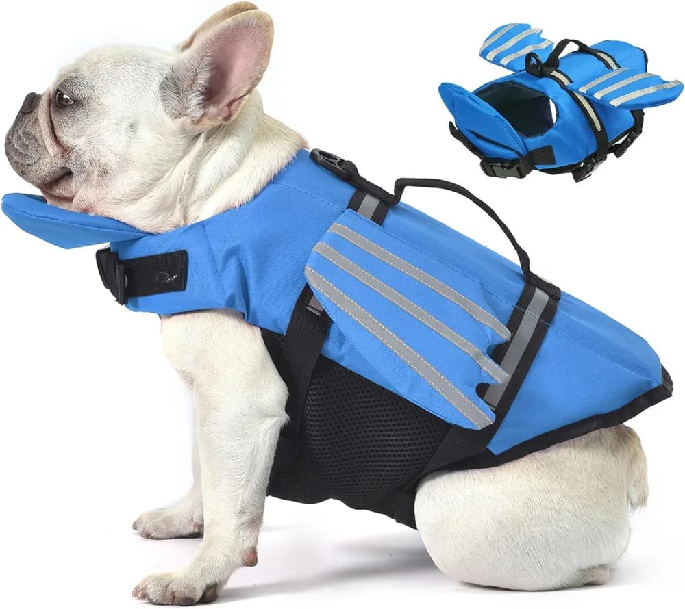 Petglad Petglad Dog Life Jacket with Chin Float and Wings, Blue, Extra Small
