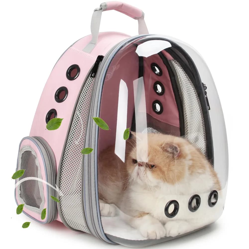 LOLLIMEOW Lollimeow Cat Carrier Backpack, Expandable Bubble Pet Carrier for Cats and Small Dogs, Airline Approved Travel Backpack for Hiking, Walking & Outdoor Adventures - Supports up to 16 lbs