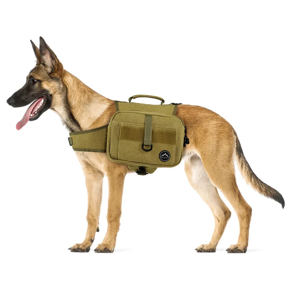 Himal Outdoors Himal Outdoors Dog Backpack & Saddle Bag, Tactical Hiking Backpack Brown | For Large Dogs, Side Pockets, Adjustable Strap