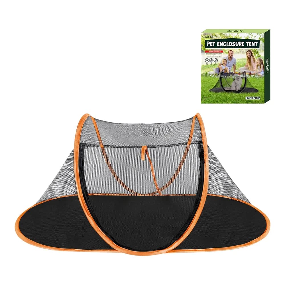 Rest-Eazzzy Cat Tent Outdoor, Pet Enclosure Tent Suitable for Cats and Small Animals, Indoor Playpen Portable Exercise Tent with Carry Bag(Orange)