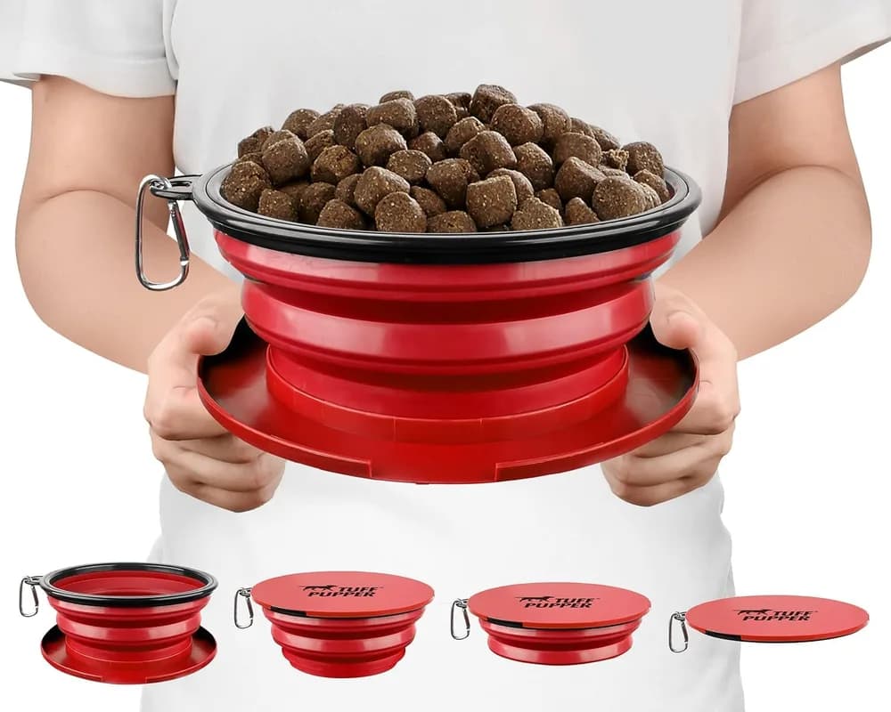 Tuff Pupper Tuff Pupper SuperBigSlurp Collapsible Dog Bowls, Extra Large Capacity, Portable, Food Safe, Odorless, Non-Toxic Silicone