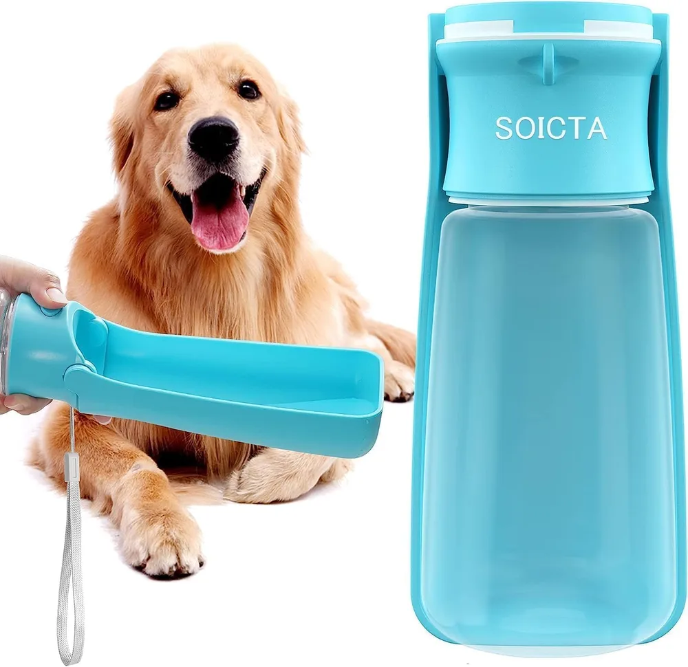 SOICTA SOICTA Portable Dog Small Animals Water Bottle for Walking 19 OZ or 12 OZ Pet Water Bottles for Puppy Medium Large Dogs Little Animals Water Dispenser Dog Small Animals Water Bowl