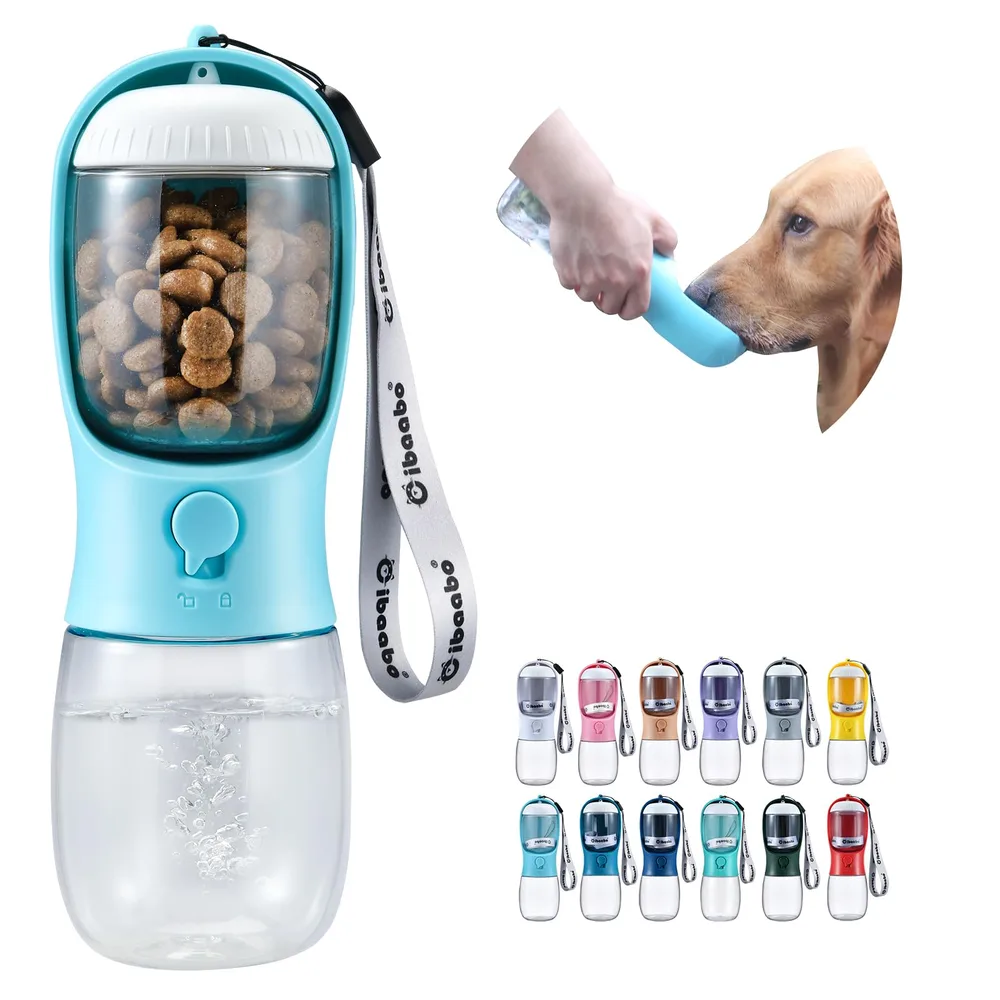 Cibaabo Cibaabo Dog Water Bottle with Food Container, Travel Puppy Water Bowl, Portable Pet Dispenser, Dog Gift Stuff Accessories Items, Puppy Essentials Necessities for Yorkie Cat Walking and Hiking