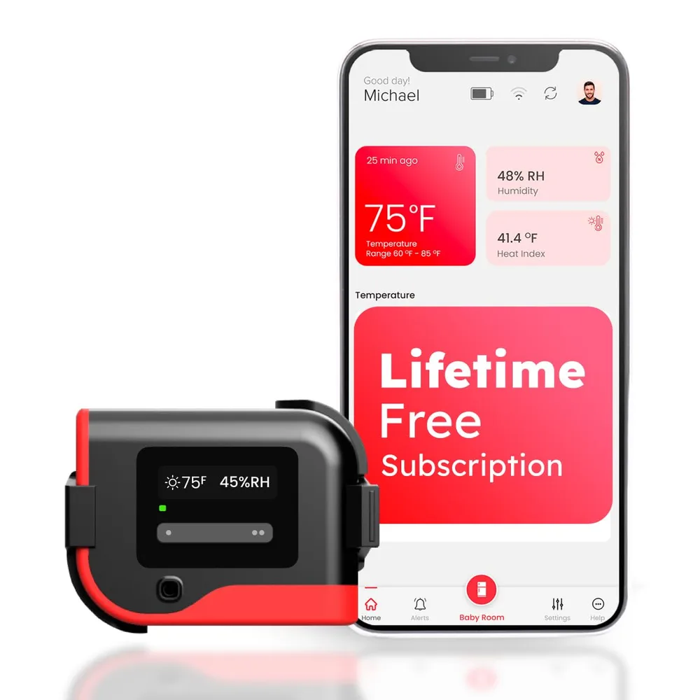 tempCube Pro WiFi Temperature & Humidity Sensor | Monitor 24/7 | Connects 2.4 & 5 GHz | No Subscription | Data Logger | Unlimited Text & Email Alerts | Perfect for Commercial & Home use