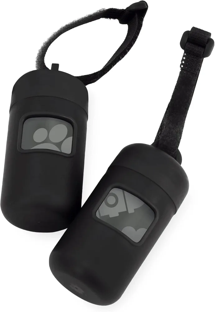 Best Pet Supplies Best Pet Supplies Dog Poop Bag Holder Leash Attachment with Reusable Dispenser for Travel, Walking, Park, and Outdoor Use, Durable with Clip-On - Black, Pack of 2, Plastic Dispenser w/30 Bags