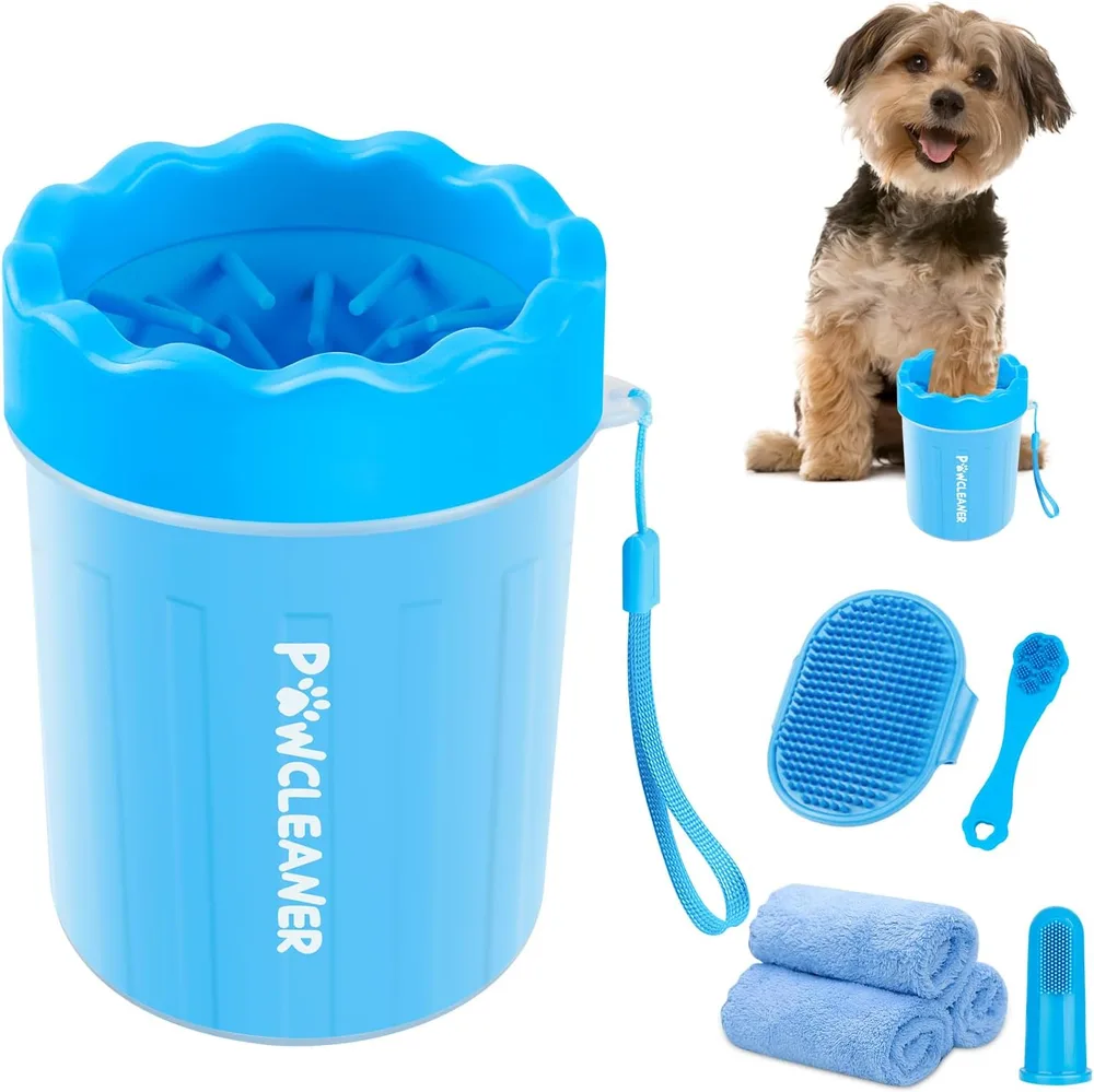Comotech Professional 7-in-1 Dog Paw Cleaner for Dogs and Cats with Washer, Brush, Toothbrushes, and Towels