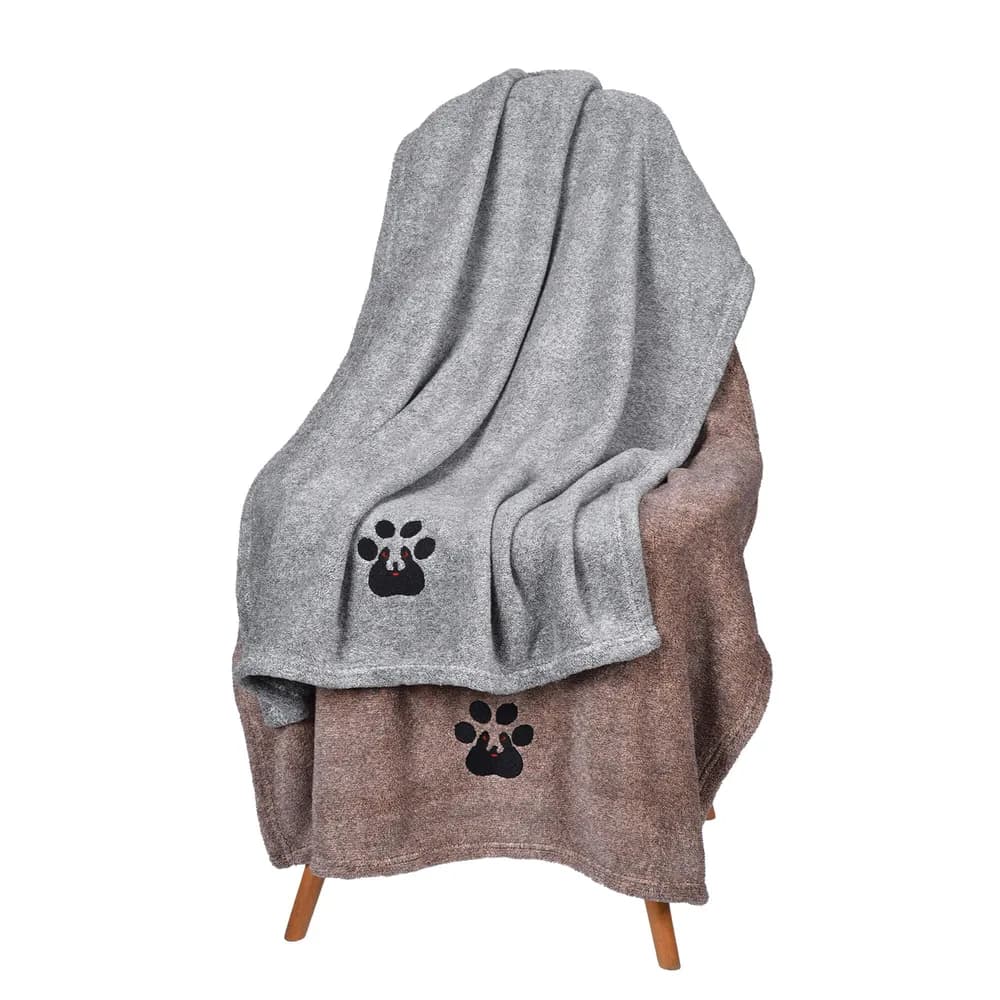 Dogvingpk Dogvingpk Medium Dog Towel 2 Pack, Super Absorbent Soft Quick Drying Microfiber Pet Bath Towels for Medium & Small Dogs (M-36" * 28", Grey and Brown)