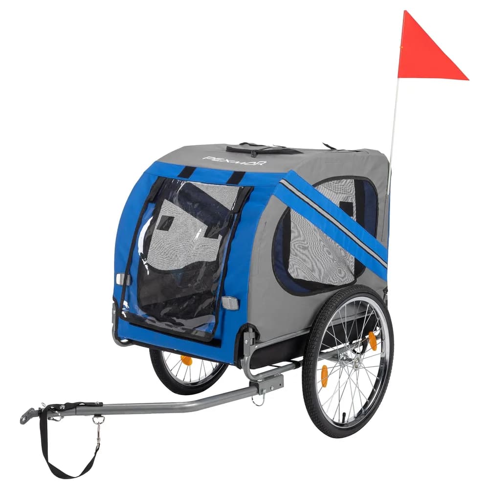 PEXMOR PEXMOR Dog Bike Trailer - Folding Pet Cart w/Universal Hitch, Cargo Carrier for Dog & Quick Release 20" Wheels & 3 Entrances