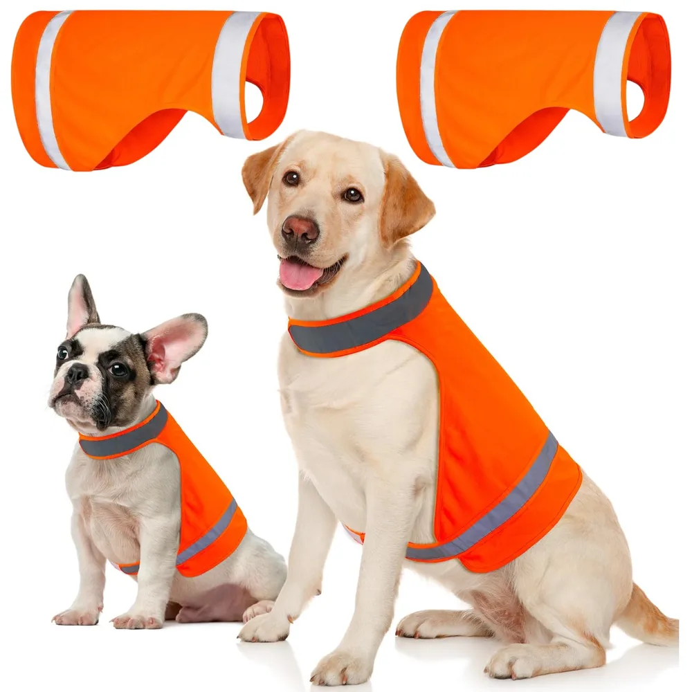 Ayaseen 2 Pieces Reflective Dog Hunting Vest Orange, High Visibility Bright Dogs Safety Vest, Soft Jacket for Outdoor Walking Hunting, Keep Dog in Sight and Safe (Blaze Orange)