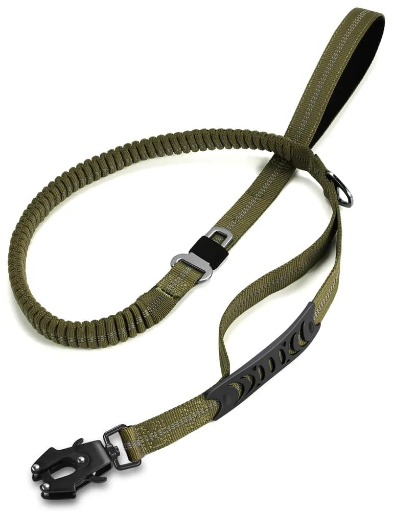 TINMARDA TINMARDA Heavy Duty Dog Leash with 2 Padded Handles & Advanced Easy Metal Clip, 4-6FT Shock Absorbing No Pull Dog Leashes for Medium Large Dogs that Pull (Army Green)