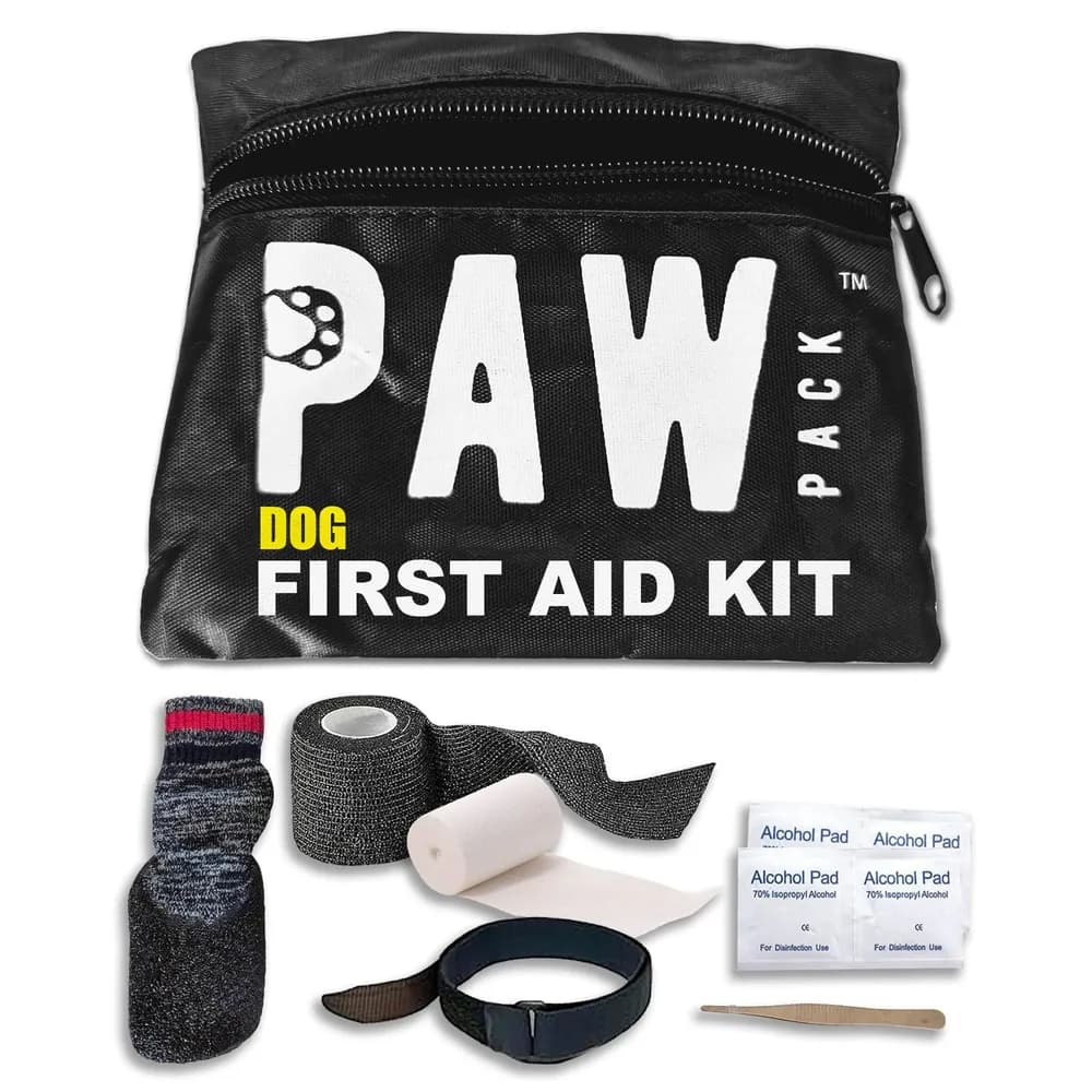 PAW PACK Dog First Aid Kit - Travel Kit for All Adventures: Backpacking, Hiking, Camping, Running and MTB. Treat Paw Injuries, Cuts, Ailments for Healing, Protection, and Comfort