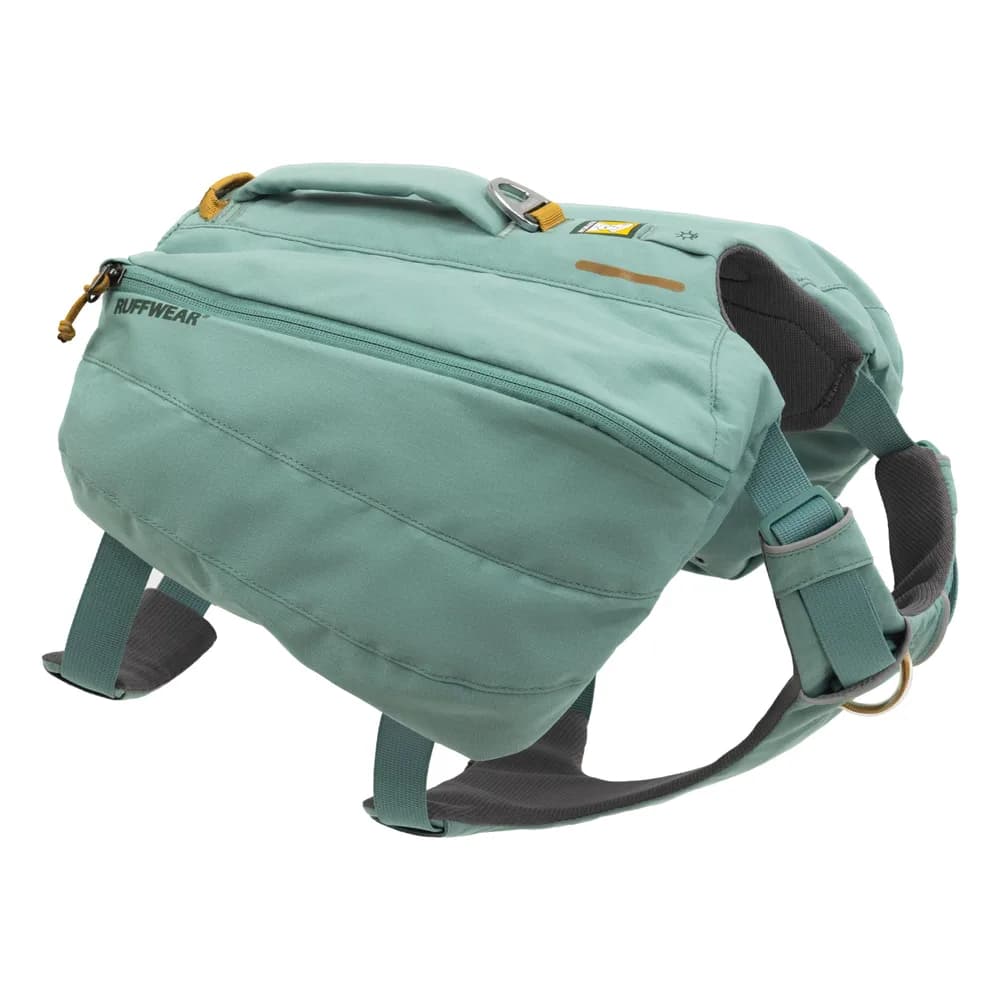 Ruffwear Ruffwear, Front Range Day Pack, Dog Backpack with Saddlebags, 5-Point Adjustment, 3 Leash Points, Padded Handle, Internal Mesh Pockets, Reflective Trim, Light Loop, River Rock Green, Medium