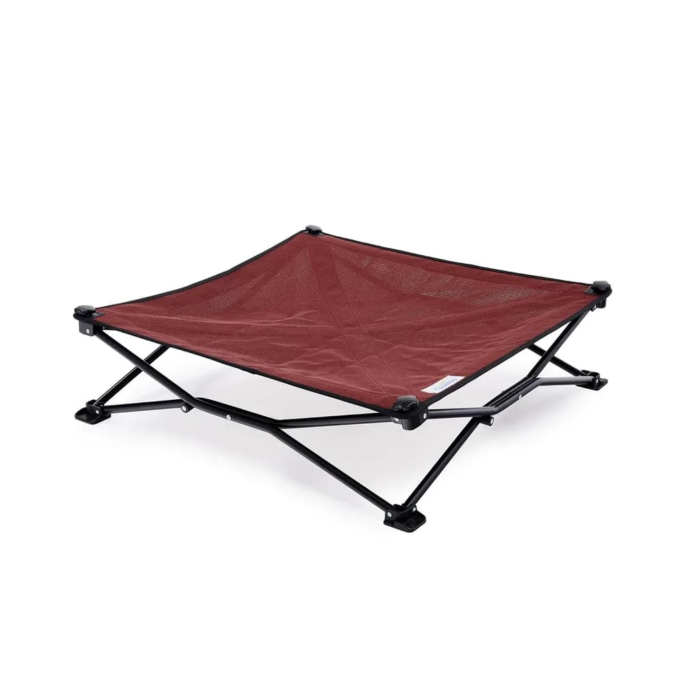 Coolaroo Coolaroo On-The-Go Elevated Dog Bed - Foldable Pop-Up Travel Dog Bed with Breathable, Moisture-Resistant Fabric, Carry Bag Included, Lightweight & Portable, Brick, Medium