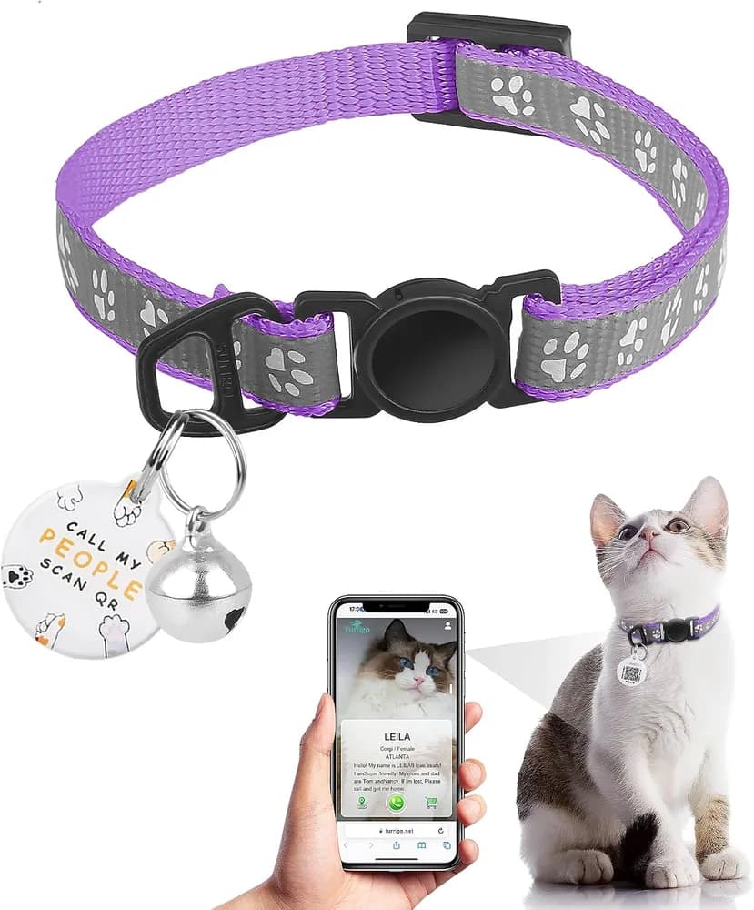 Furrigo Furrigo Reflective Breakaway Cat Collar with Personalized QR Name Tag and Bell