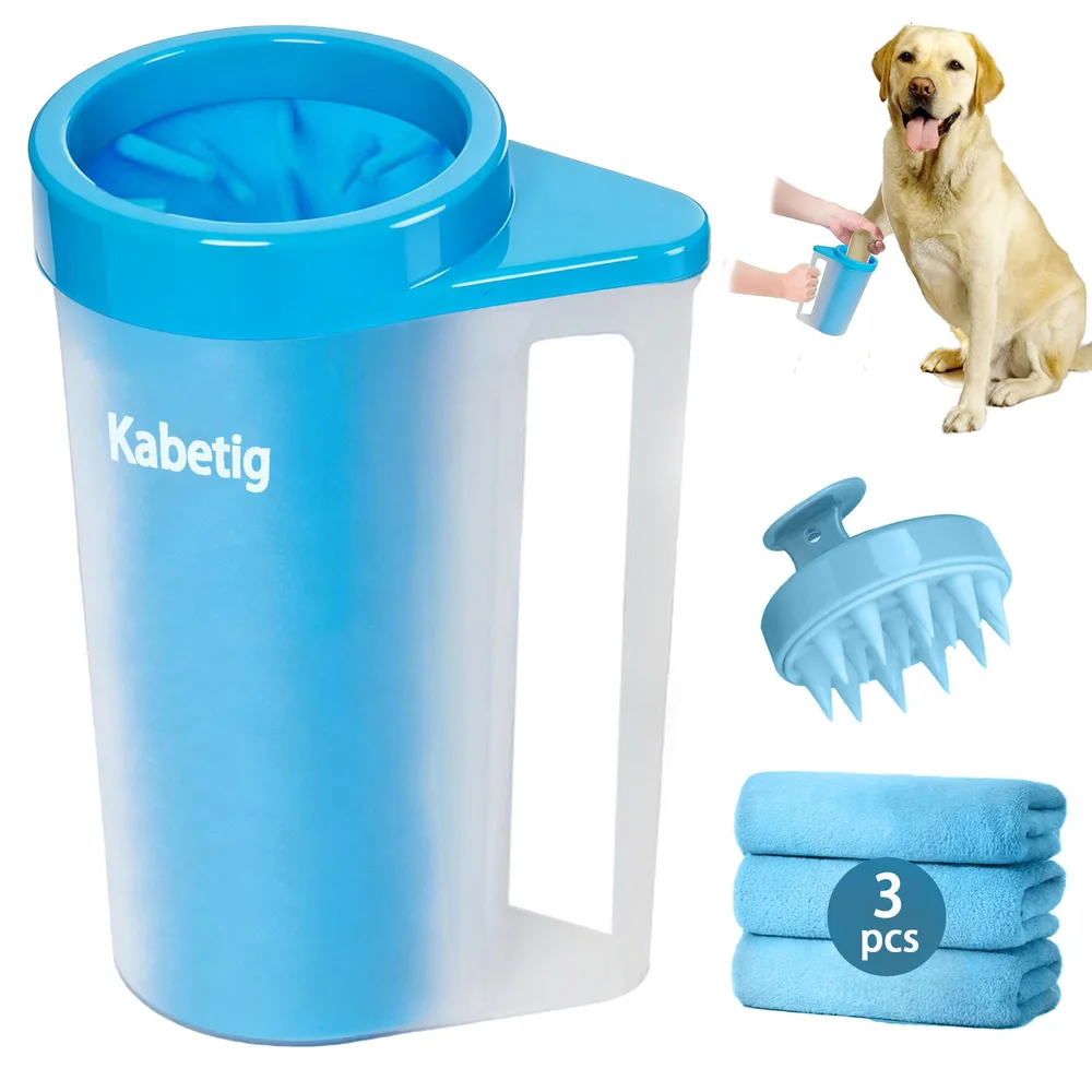 Kabetig Dog Paw Cleaner with Handle - Foot Washer Cup for Large and Extra Large Breed Dogs