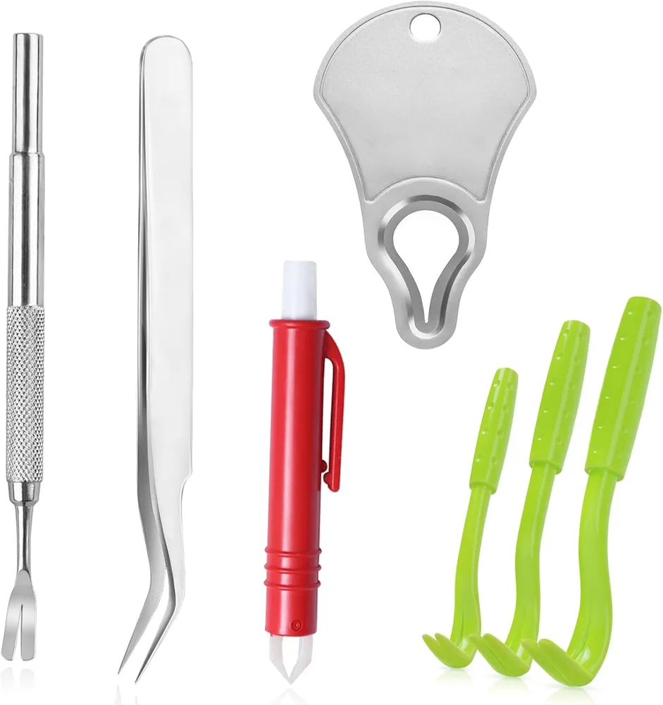 Mrcopetal Tick Remover Tool Kit Stainless Steel Tick Tweezers + Remover Tick Key | Stainless Steel Tick Tweezers, Remover Tick Key, Quick & Safe Tick Twister Removal, For Dogs Cats Humans