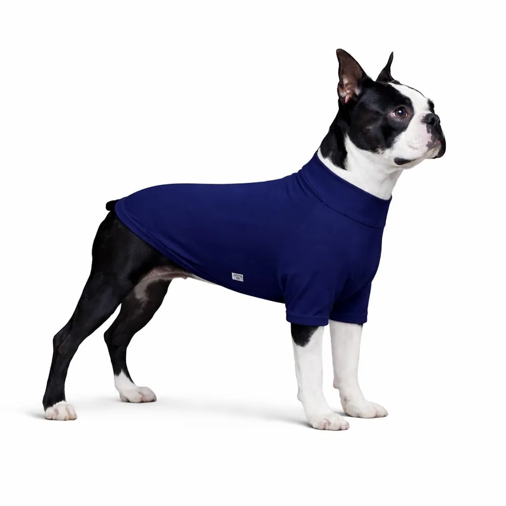 Lovelonglong LoveLongLong Spring Summer Cooling Dog T-Shirt with UV Protection and Moisture-Wicking Fabric Blank Color Navy Blue L