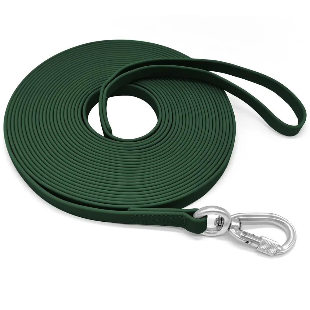 ZALER ZALER Long Dog Leash Waterproof Training Leashes 50ft 30ft 20ft 15ft 10ft 6ft, Odor Proof Recall Long Line Lead with Aviation Aluminum Carabiner Clip for Small, Medium, Large Dogs (10FT, Forest Green)