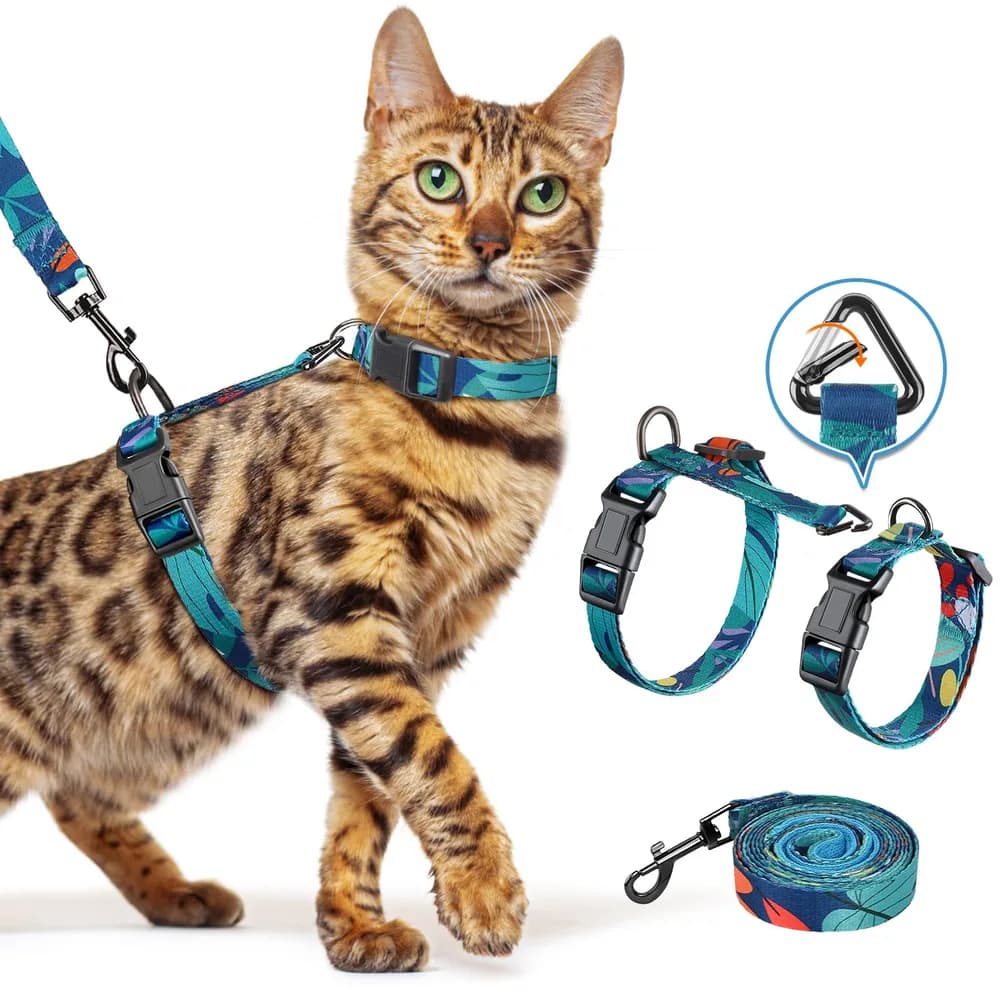 Halypet Halypet Cat Harness and Leash Set, Escape Proof Cat Harnesses | 3 IN 1 Adjustable & Lightweight Cat Harness, Soft Comfortable Kitten Harness for Large Cats Safe, Easy to Wear