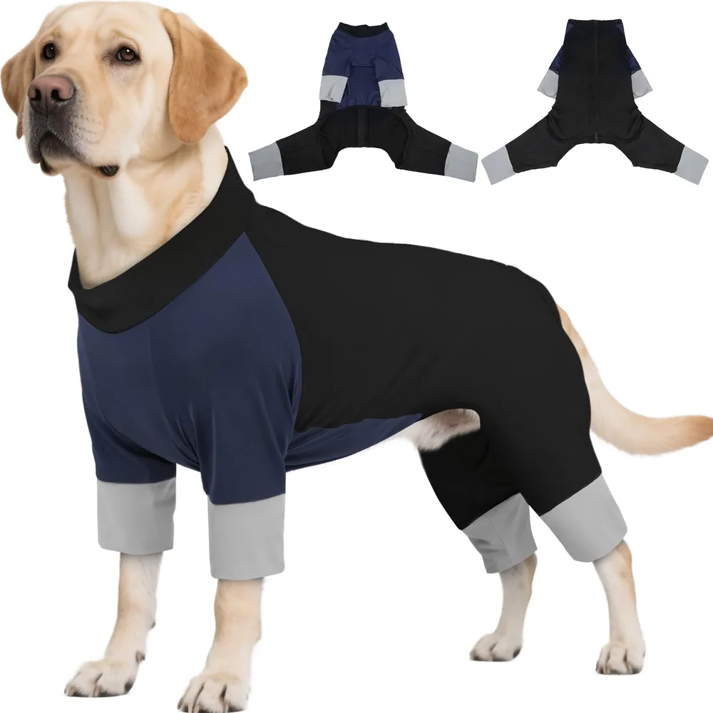 ROZKITCH ROZKITCH Cooling Clothes for Dogs with SPF 50 Dog Rash Guard Shirt, 50+ UV Protection, Breathable, Ideal for Swimming and Outdoor Play, Snug Fit Dog Summer Clothes UV for Large Breeds Blueblack XL