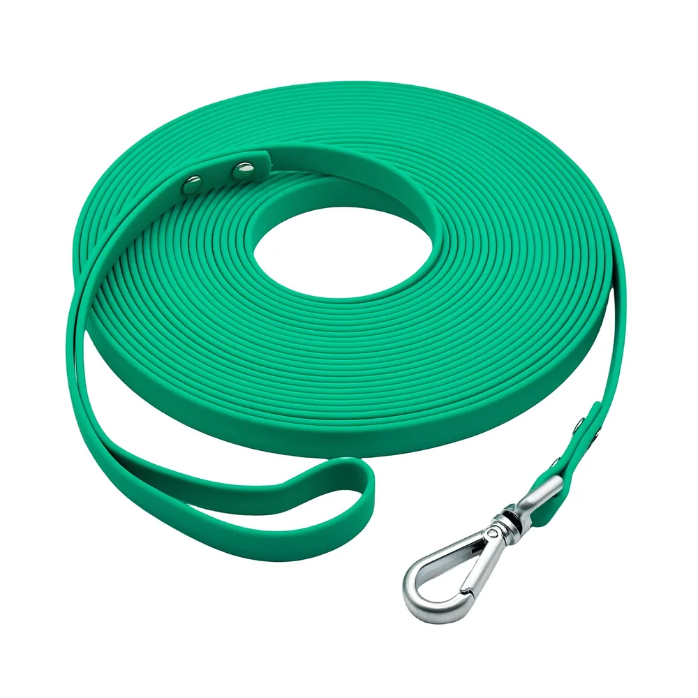 AUMAILI Dog Training Long Leash Waterproof Long Line Heavy Duty Outdoor Recall Lead 10ft 15ft 20ft 30ft 50ft for Small Medium Large Dog (Dark Green, 10FT)