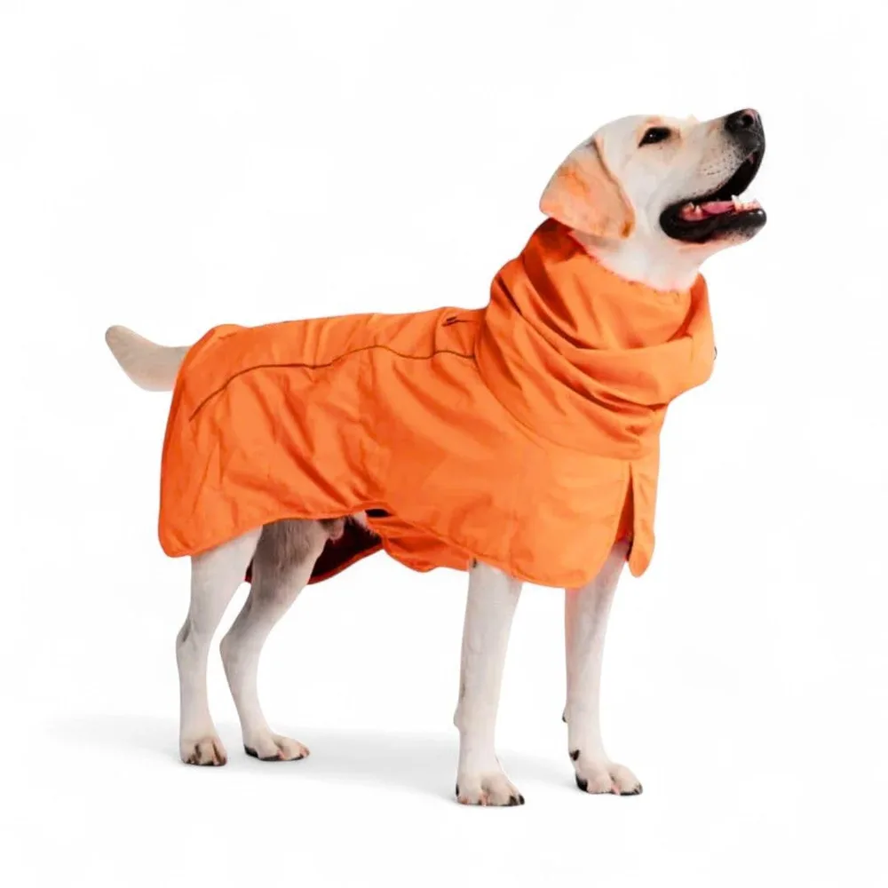 Spark Paws Spark Paws Dog Raincoat, Waterproof Windproof Rain Jacket, for Small Medium Large Extra Large Dogs, Reflective Breathable Full-Body Coverage Dry Suit - Orange - 3XL