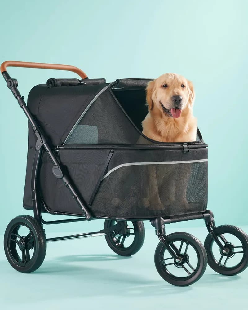 Zoosky Zoosky Pet Stroller for Large Dogs up to 110lbs, Large Pet Stroller for Multiple Pets, All-Terrain with Adjustable Handle & Mesh Dual-Window, 1680D Waterproof Oxford Fiber