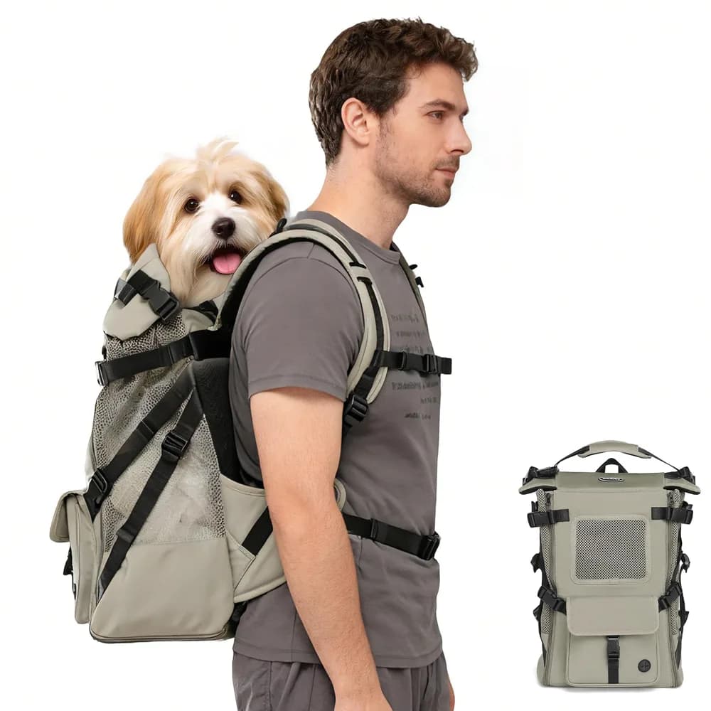wakytu Wakytu Dog Backpack Carrier for Small Dogs,Pet Carrier for Travel & Hiking | Hands-Free Puppy Backpack,Adjustable Padded Breathable Straps,Ergonomic Front Facing Dog Carrier Backpack