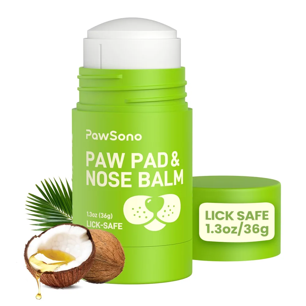 PawSono PawSono Lick-Safe Dog Paw & Nose Balm with Coconut Oil | All-Natural Moisturizer & Soother for Dry, Cracked Pads & Snout | Heat & Cold Pavement Protection Wax | Horse Hoof, Joint Care (1.3 oz