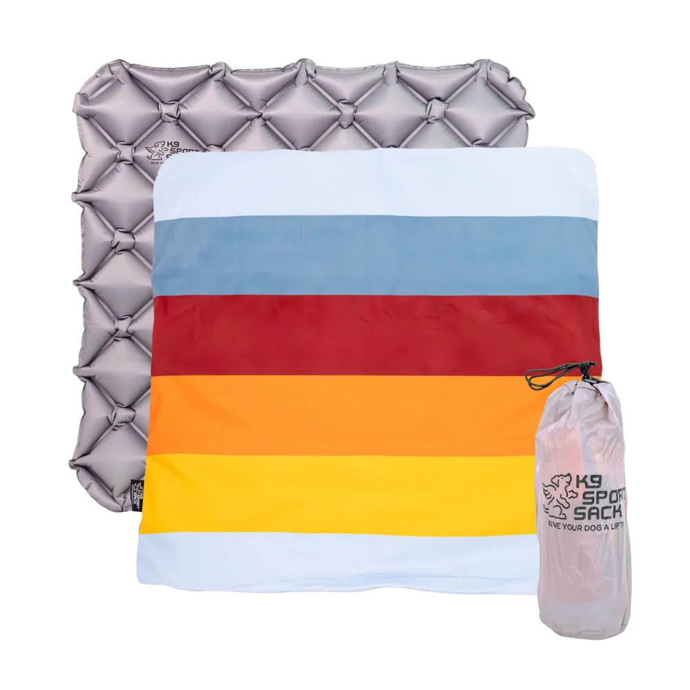 K9 Sport Sack K9 Sport Sack Sleeper with Multicolor Slip Cover - Large/Extra Large (3” x 28” x 28”) - Inflatable Dog Bed with Carrying Case - Lightweight, Durable Design Ideal for Travel