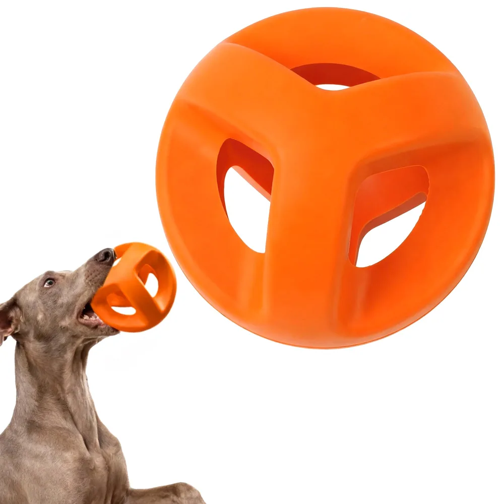 Fida Fida Natural Rubber Dog Balls for Aggressive Chewers, Durable Dog Chew Toys for Large Dogs, Interactive Fetch & Tug of War Toys for Medium Large Breed Non-Toxic Dish Washable,4.5 * 4.5"