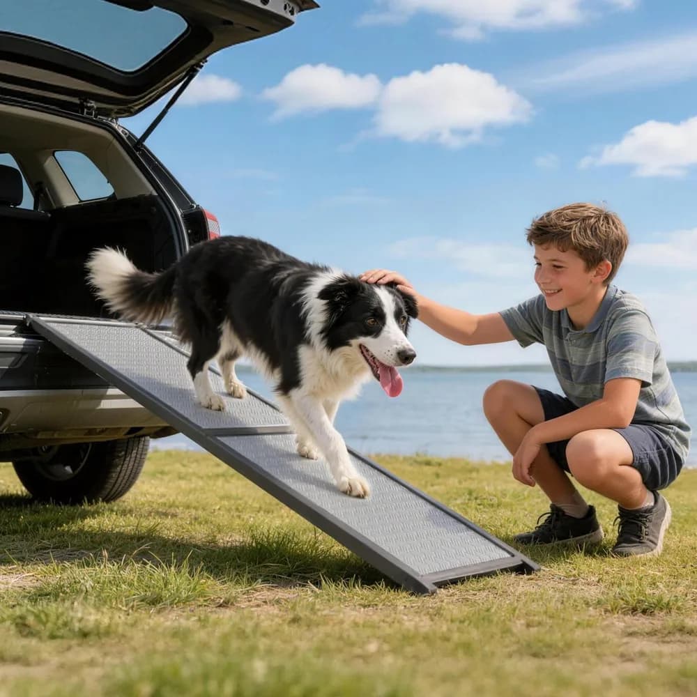 iPetba Large Dog Ramp for Car, SUV & Truck 64" – Joint & Spine Relief, Anti-Slip Surface, Heavy-Duty, Stable, Up to 100 lbs