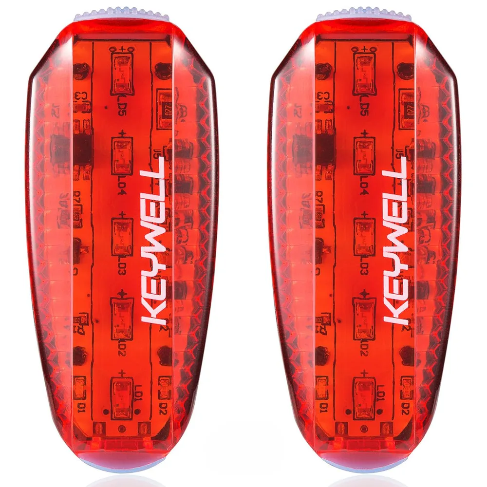 KEYWELL USB-C Rechargeable LED Safety Lights (2 Pack) - Clip on Strobe Running Lights for Runners, Joggers,Walkers,Kids,Dogs,Bike Tail Lights - High Visibility Accessories for Reflective Gear