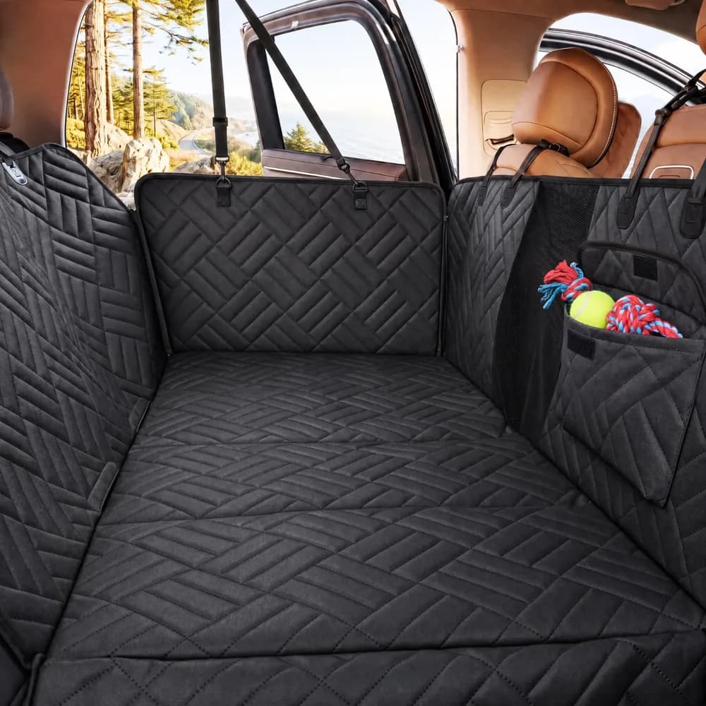 Cozila Dog Car Seat Cover for Back Seat, 600D Heavy-Duty Oxford Cloth Pet Car Seat Cover with Hard Bottom, Waterproof Dog Hammock for Car, Dog Car Seat Protector Scratch Proof Nonslip, Holds 400lbs