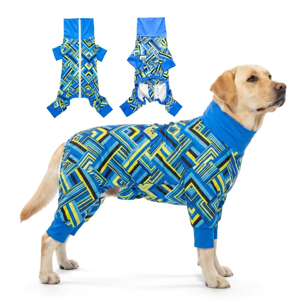 Caslfuca Dog Anxiety Relief Pajamas, Dog Sun Protection UV Shirt for Medium Small Large Dogs, Breathable UPF 50+ Pet Clothes for Outdoor, Travel, Beach Gear