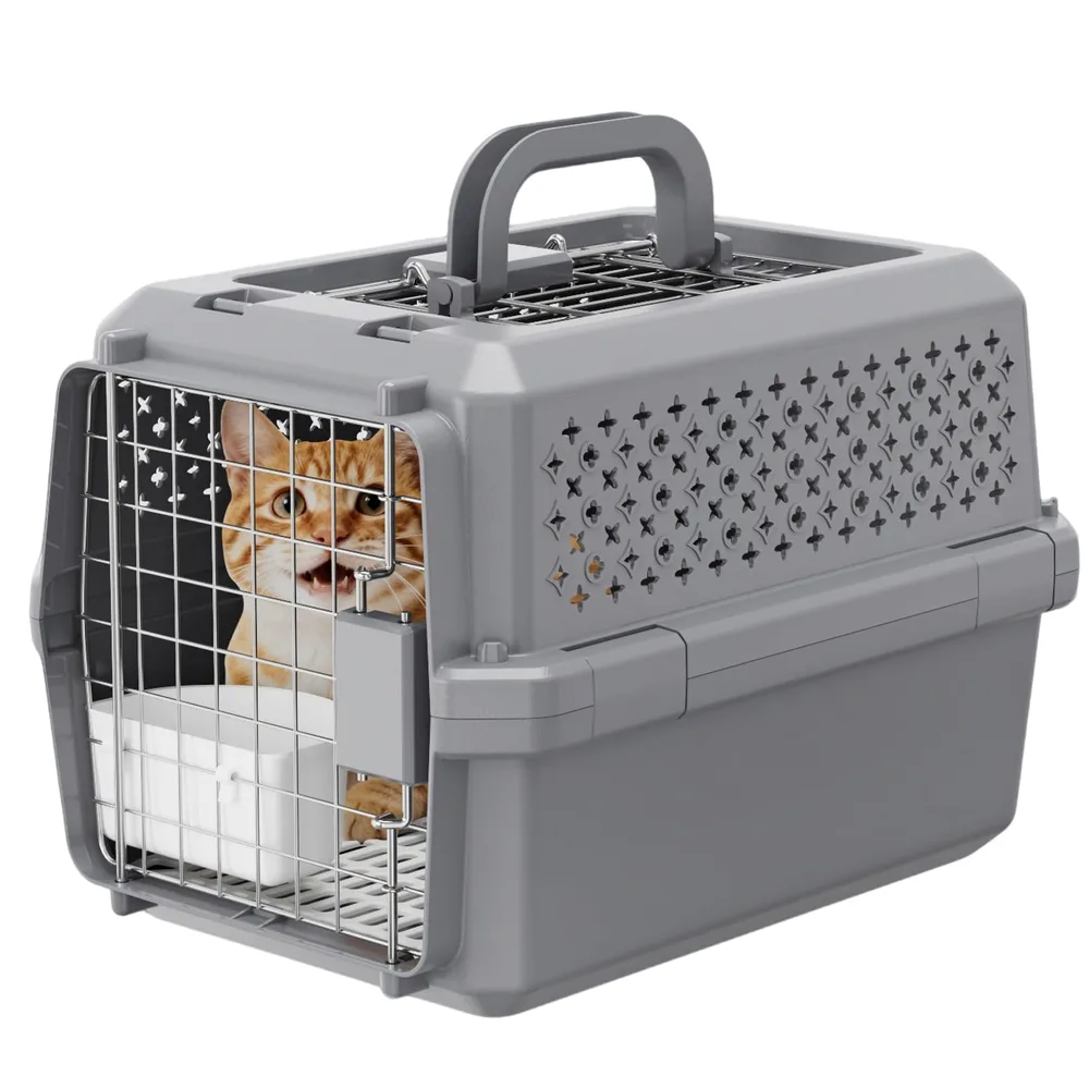 RIZZARI RIZZARI Airline Approved Pet Carrier for Cats & Small Dogs, Travel Crate | Hard-Sided Protection,Secure Locking Door,Excellent Airflow,Comfortable Travel,Lightweight Design