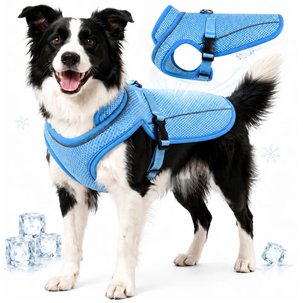 BobbleT Dog Cooling Vest, Evaporative Cooling Dog Jacket with UV Protection, Lightweight Breathable Mesh Dog Cooling Shirt, Summer Heat Relief Gear with Adjustable Buckles for Hot Weather Walking & Hiking