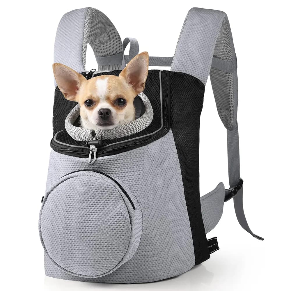 BONTHEE BONTHEE Pet Dog Backpack Carrier Small Pet Front Backpack,Ventilated Mesh Dog Travel Back Pack with Sturdy PE Bottom Support, Chest Buckle for Small Dogs & Cats, Outdoor Hiking for Pets Up to 10 lbs