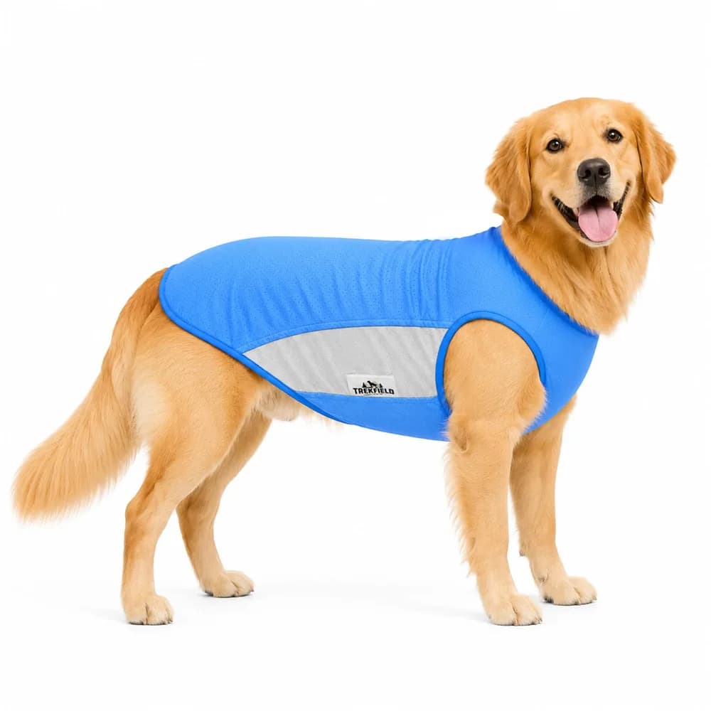 Trekfield Dog Cooling Vest for Hot Weather,Dual-Layer Water-Holding Side Panels Dog Cooling Shirt, Lightweight Breathable Summer Vest for Walking, Hiking, Beach & Outdoor (Blue, XL)